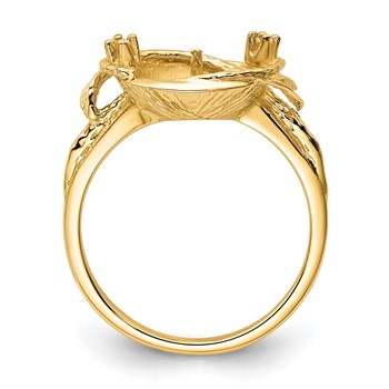 14k Holds 7.5mm Pearl and 2-1.3mm Stones Swirl Ring Mounting — alternate view