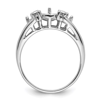 14k White Gold Holds 6mm Pearl and 6-1.5mm Stones Ring Mounting — alternate view