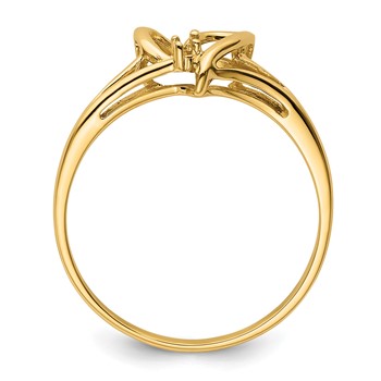 14k Holds 4.5mm Pearl and 1-1.0mm Stone Heart Ring Mounting — alternate view