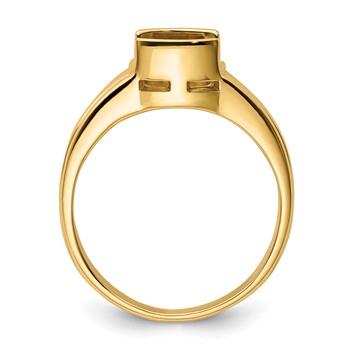 14k Holds 8x6mm Oval Gemstone East-West Ring Mounting — alternate view