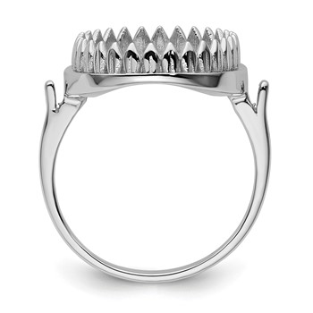 14k White Gold 16x12mm Oval Gemstone Ring Mounting — alternate view