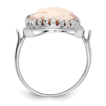 14k White Gold Cameo Ring — alternate view