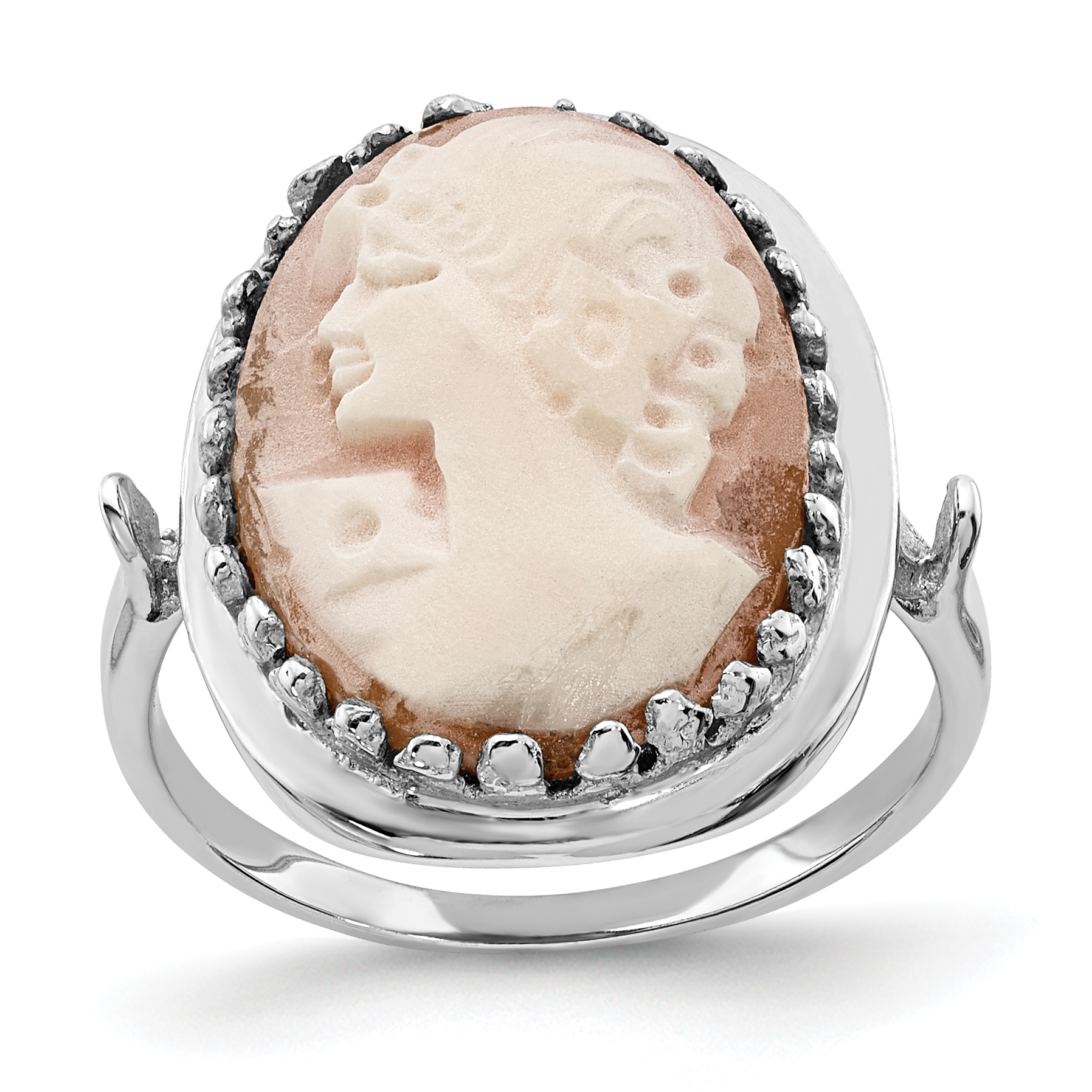 White gold shop cameo rings