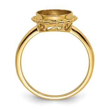 14k Holds 10x8mm Oval Gemstone Ring Mounting — alternate view