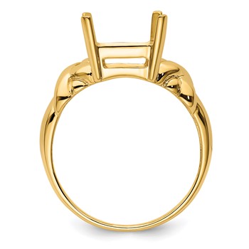 14k Holds 11x9mm Emerald-cut Gemstone Ring Mounting — alternate view