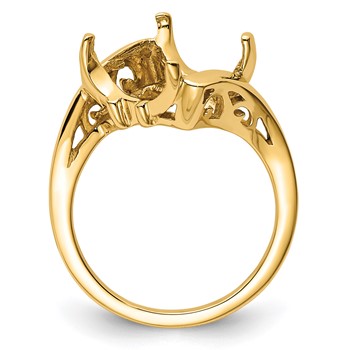 14k Holds 1-10x8mm Emerald-cut Gemstone Ring Mounting — alternate view