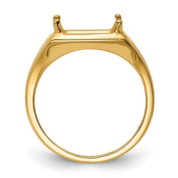 14k Holds 9x7mm Emerald-cut East-West Gemstone Ring Mounting — alternate view