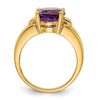 14k Holds 11x9mm Oval Gemstone Ring Mounting — alternate view
