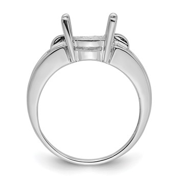 14k White Gold Holds 11x9mm Oval Gemstone Ring Mounting — alternate view