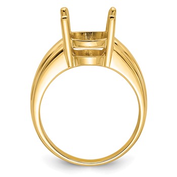 14k Holds 12x10mm Oval Gemstone Ring Mounting — alternate view