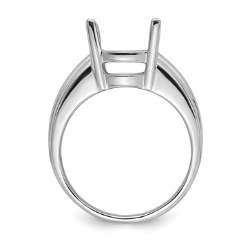 14k White Gold Holds 12x10mm Oval Gemstone Ring Mounting — alternate view