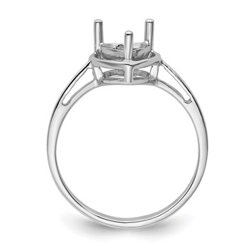 14k White Gold Holds 6mm Heart Gemstone Ring Mounting — alternate view