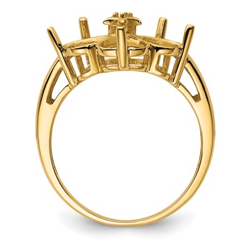 14k Holds 1-1.3mm and 5-6mm Heart Gemstones Ring Mounting — alternate view