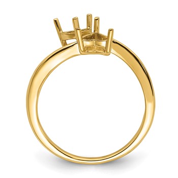 14k Holds 2-5mm Heart Gemstones Ring Mounting — alternate view
