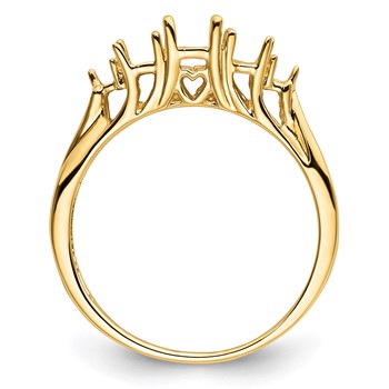 14k Holds 1-6x4 and 2-5x3 Oval Gemstones and Diamonds Ring Mounting — alternate view