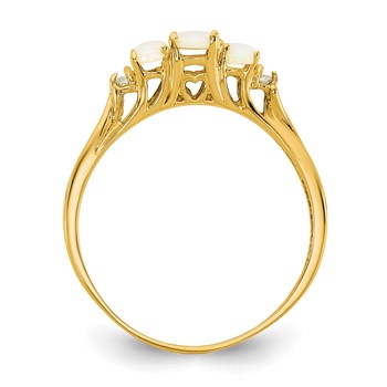 14ky Opal & Diamond Ring — alternate view