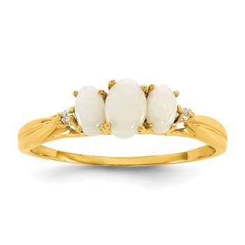 14ky Opal & Diamond Ring