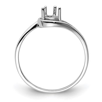 14k White Gold Holds 6x4mm Pear Gemstone Ring Mounting — alternate view