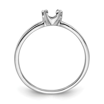 14k White Gold Holds 6x4mm Oval Gemstone Ring Mounting — alternate view