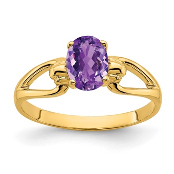 14k 7x5mm Oval Amethyst ring