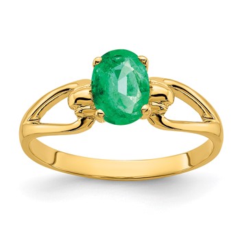 14k 7x5mm Oval Emerald ring