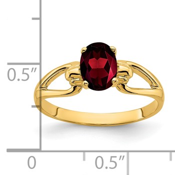 14k 7x5mm Oval Garnet ring — alternate view