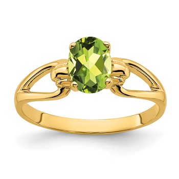 14k 7x5mm Oval Peridot ring