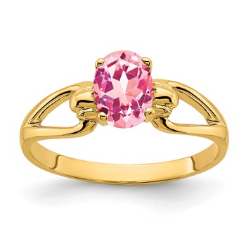 14k 7x5mm Oval Pink Tourmaline ring