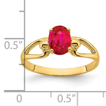 14k 7x5mm Oval Ruby ring — alternate view