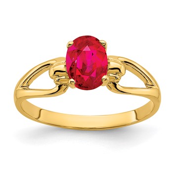 14k 7x5mm Oval Ruby ring