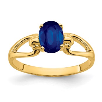 14k 7x5mm Oval Sapphire ring