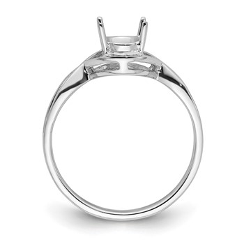 14k White Gold Holds 7x5mm Gemstone Ring Mounting — alternate view