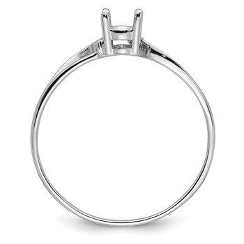 14k White Gold Holds 6x4mm Oval Gemstone Ring Mounting — alternate view