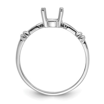 14k White Gold Holds 7x5mm Oval Gemstone Ring Mounting — alternate view