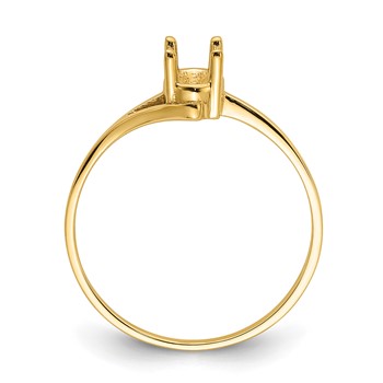 14k Holds 6x4mm Oval Gemstone Bypass Ring Mounting — alternate view