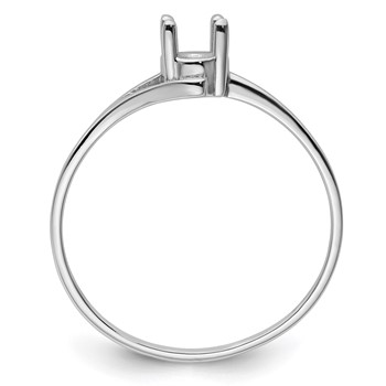14k White Gold Holds 6x4mm Oval Gemstone Ring Mounting — alternate view