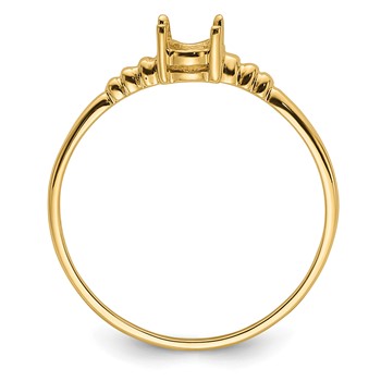 14k Holds 6x4mm Oval Gemstone Ring Mounting — alternate view