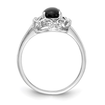 14k White Gold 7x5mm Oval Onyx Ring — alternate view