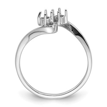 14k White Gold Holds 2-3mm Round Gemstones Ring Mounting — alternate view