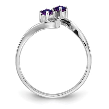 14k White Gold 3mm Amethyst ring — alternate view