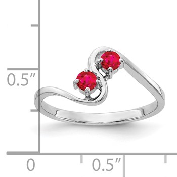 14k White Gold 3mm Ruby ring — alternate view