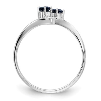14k White Gold 3mm Sapphire ring — alternate view