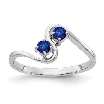 14k White Gold 3mm Sapphire ring
