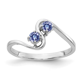 14k White Gold 3mm Tanzanite ring