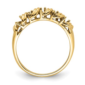 14k Holds 2-1.4mm and 3-2.75mm Stones Twist Ring Mounting — alternate view