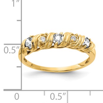 14k 2.75mm Cubic Zirconia AAA Diamond ring — alternate view
