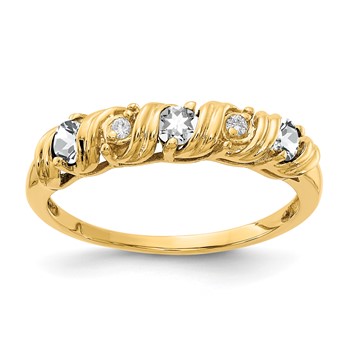 14k 2.75mm Cubic Zirconia AAA Diamond ring