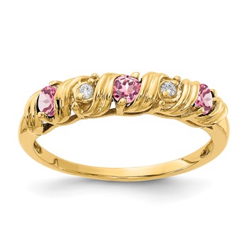 14k 2.75mm Pink Tourmaline AAA Diamond ring