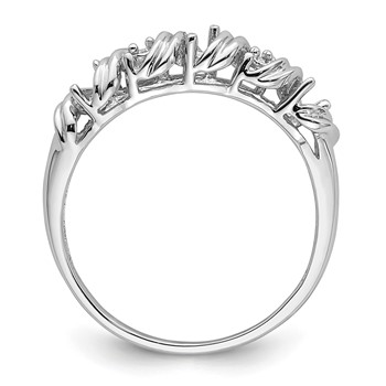 14k White Gold Holds 2-1.4mm and 3-2.75mm Stones Twist Ring Mounting — alternate view