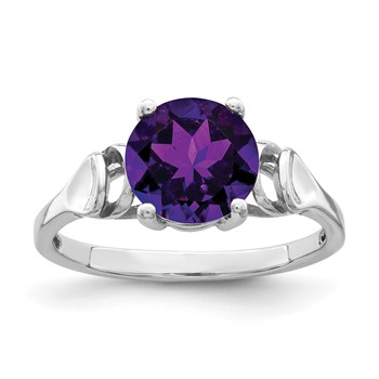 14k White Gold Holds 8mm Round Gemstone Ring Mounting